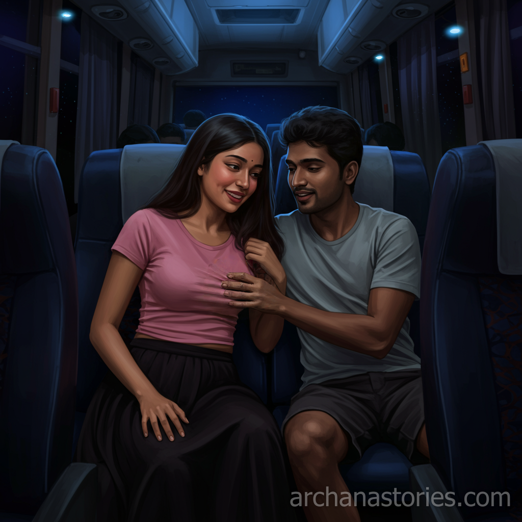 Sarath pressing Archana's breasts over dress